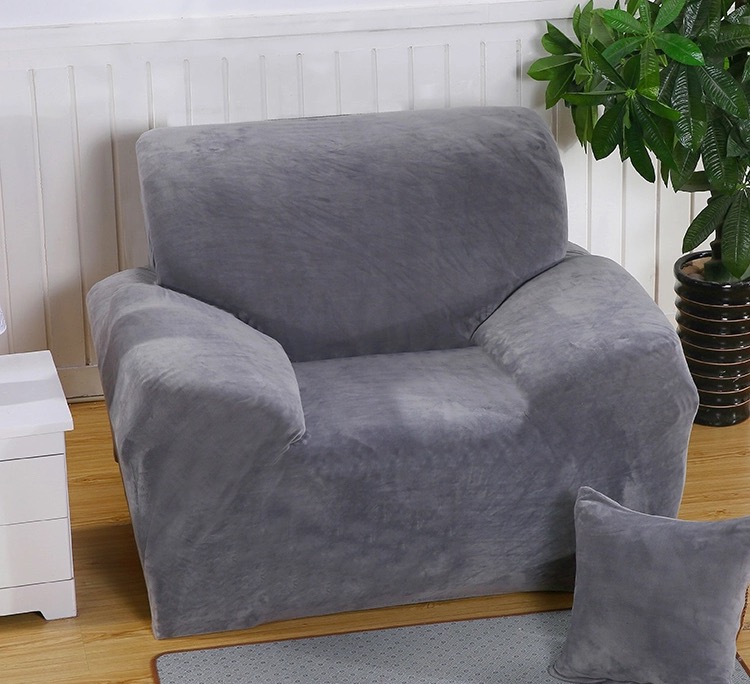 Grey Velvet Sofa Cover J F Chair Covers, Gray Velvet Sofa Covers