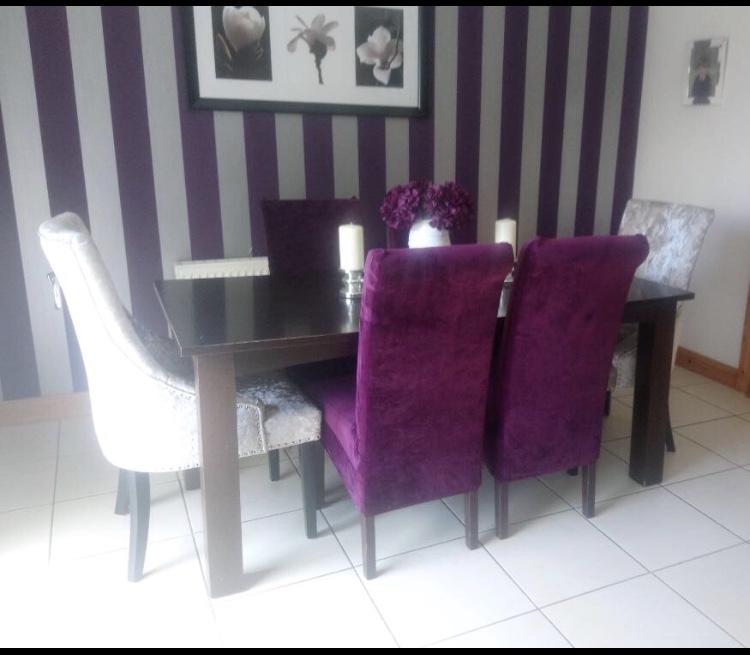 Purple Plum Velvet Chair Cover J F, Purple Dining Room Chair Covers
