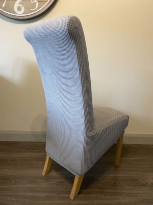 Duck Egg Blue Diagonal Texture J F, Light Grey Chair Covers